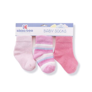 Σετ 3 ζευγάρια Παιδικές Κάλτσες 'Stripes" Pink Kikka Boo