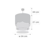 Παιδικό Φωτιστικό Οροφής LED Little Moon Gray 61232E Dalber – Ango-5