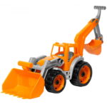 Μπουλντόζα Διπλή με τσάπα 3ετών+ Tractor Πορτοκαλί Technok Toys