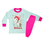 Πυτζάμα Βαμβακερή Winter Unicorn Βεραμάν-Φούξια Code.69146 Pretty Baby