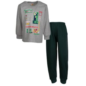 Πιτζάμα Παιδική Αγόρι Creeper - Danger Do Not Approach Γκρι-Σκούρο Πράσινο Κ347 Nina Club_a