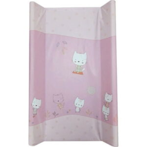 Αλλαξιέρα από Mαλακό PVC με Ξύλινη Bάση 50X71cm "Pink Cats" 0m+ Lorelli