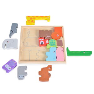 Ξύλινο Puzzle με Ζωάκια Wooden Animal Puzzle Moni Toys-2
