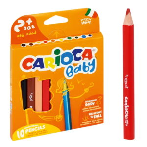 Ξυλομπογιές Χονδρές Τριγωνικές σε 10 Χρώματα Triangualar Pencils Carioca Baby
