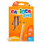 Σετ Ξυλομπογιές με Χοντρή Μύτη 3σε1 σε 6 Χρώματα Fabulous Crayons Carioca Baby