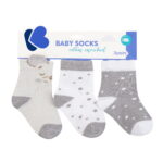 Σετ 3 ζευγάρια Κάλτσες Παιδικές με 3D αυτάκια "Joyful Mice" Grey Kikka Boo