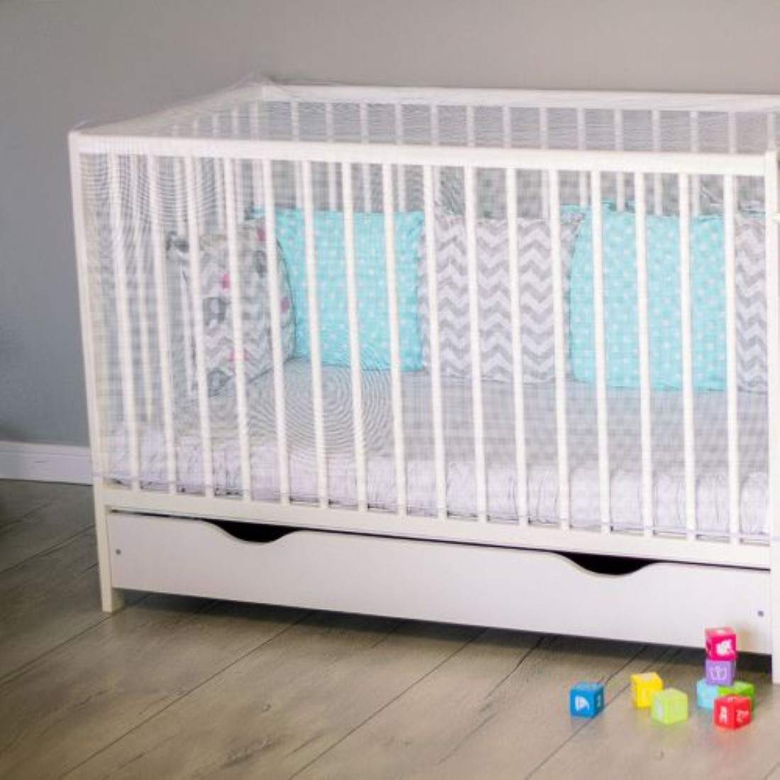 Akuku-MosquitoNetForCrib-A0447-WHITE-a