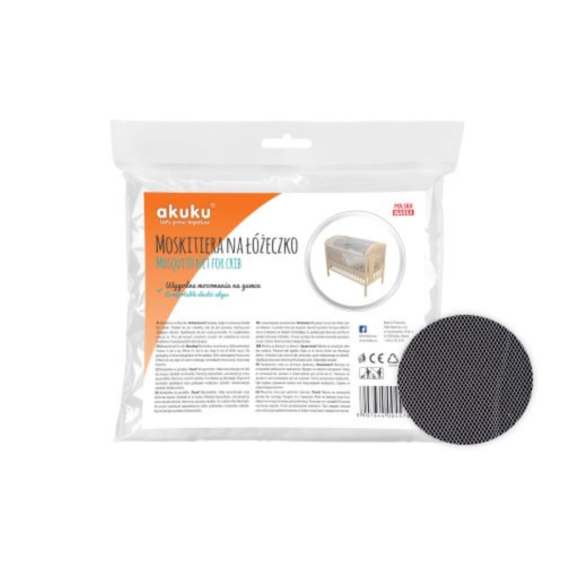 Akuku-MosquitoNetForCrib-A0447-WHITE