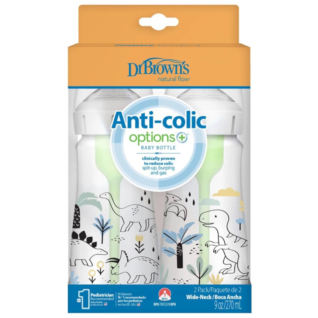 DrBrowns-Bottle-270ml-AntiColic-OptionPlus-WB92026-Dinos-b