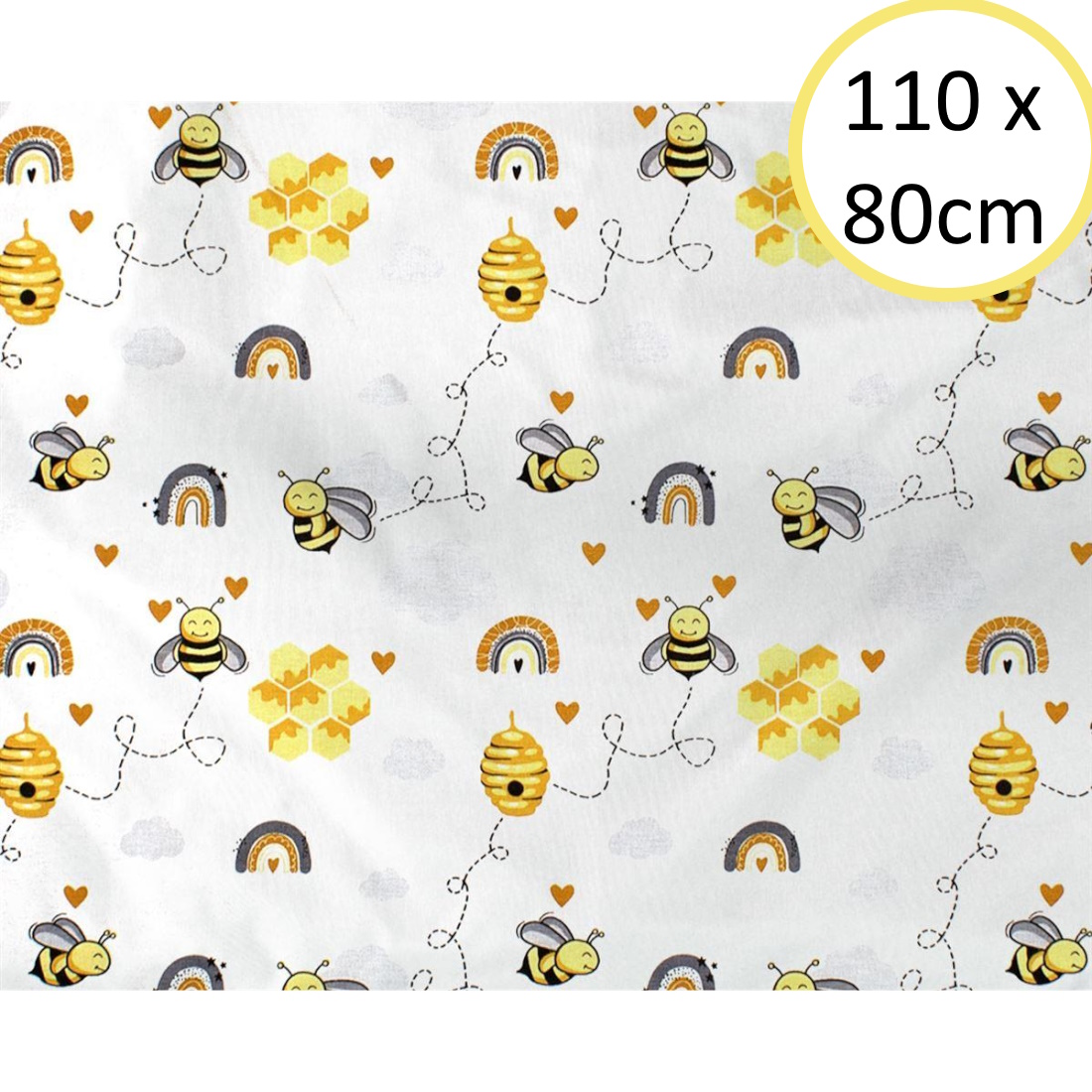 Dimcol-SendoniLiknou-110x80cm-HoneyBee-WhiteYellow-545
