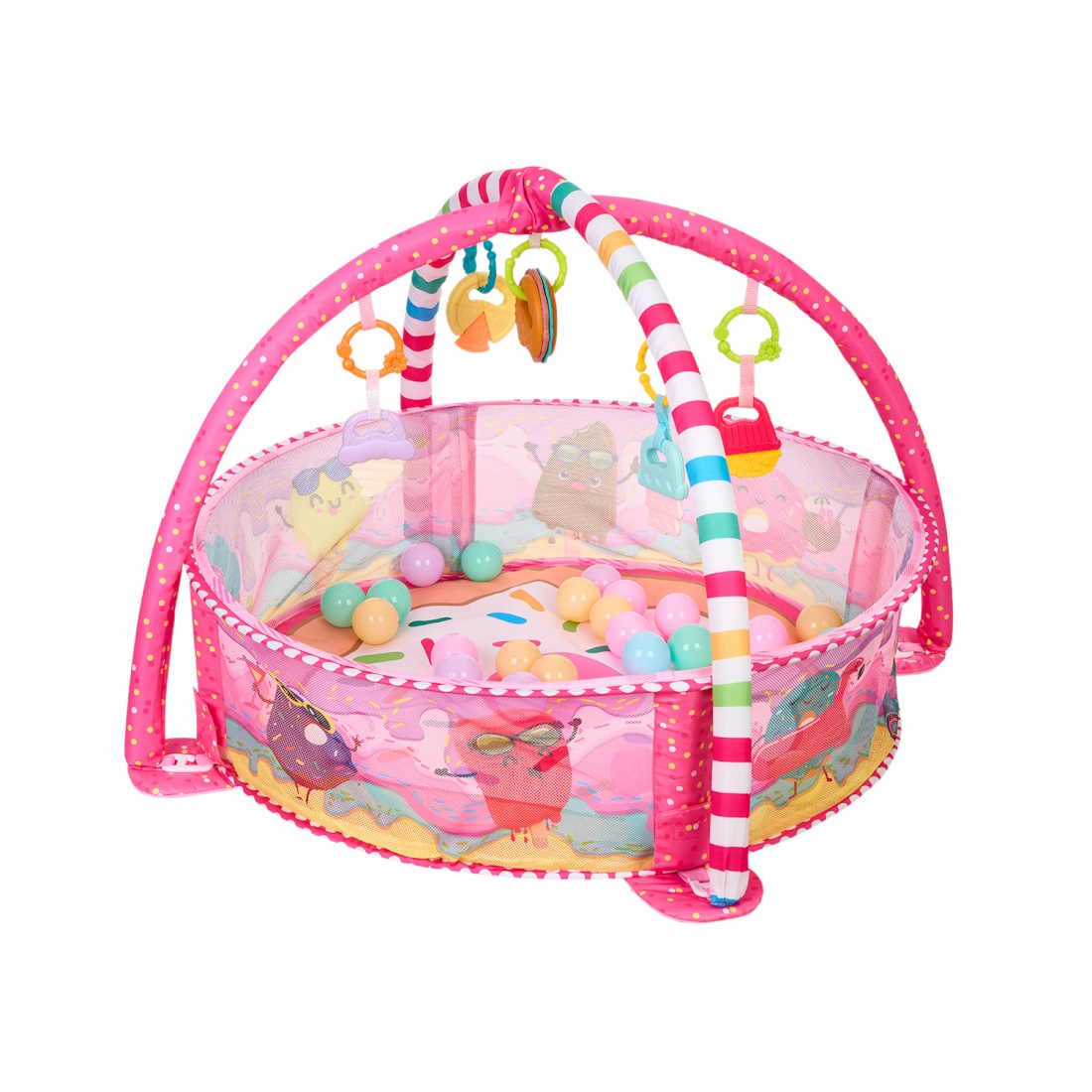 KikkaBoo-PlayMat-With30Balls-Marshmallow-Pink-31201010408