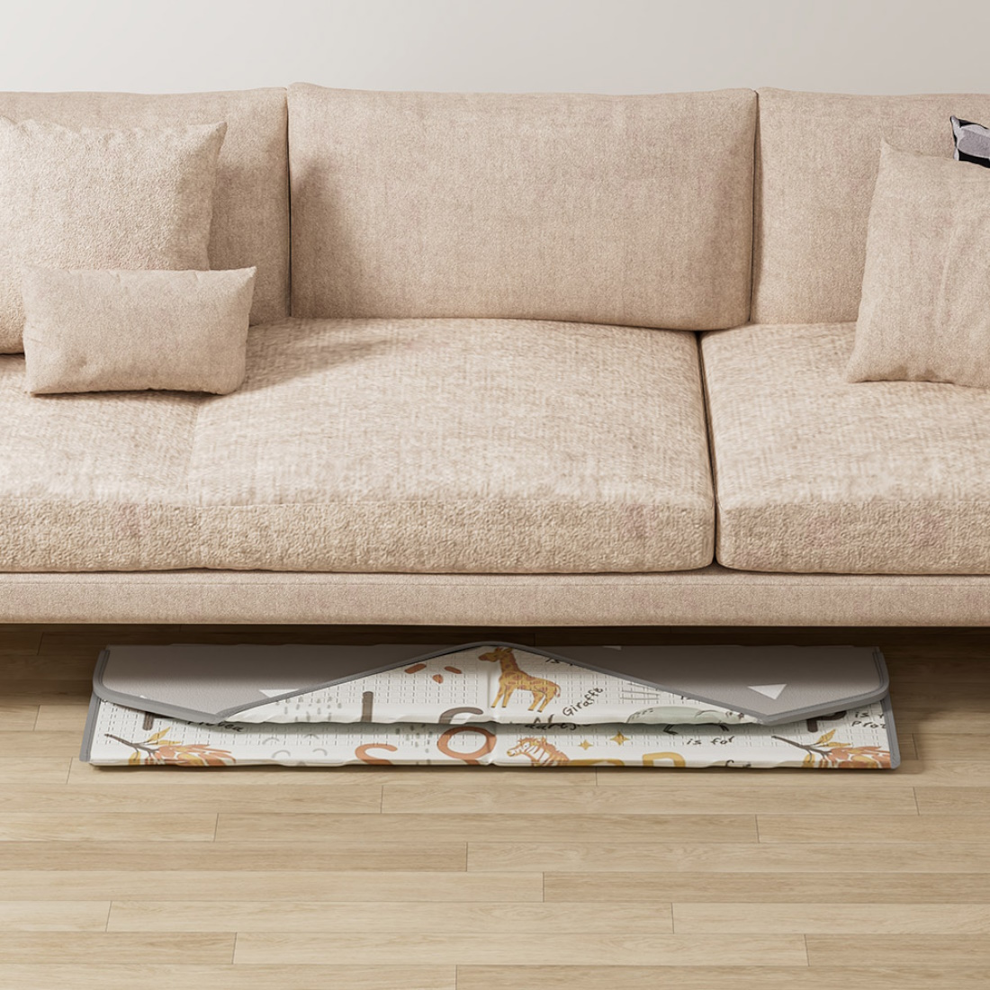 BebeStars-Foldable-PlayMat-DoubleSided-135x135cm-AnimalsGrey-100-504-b