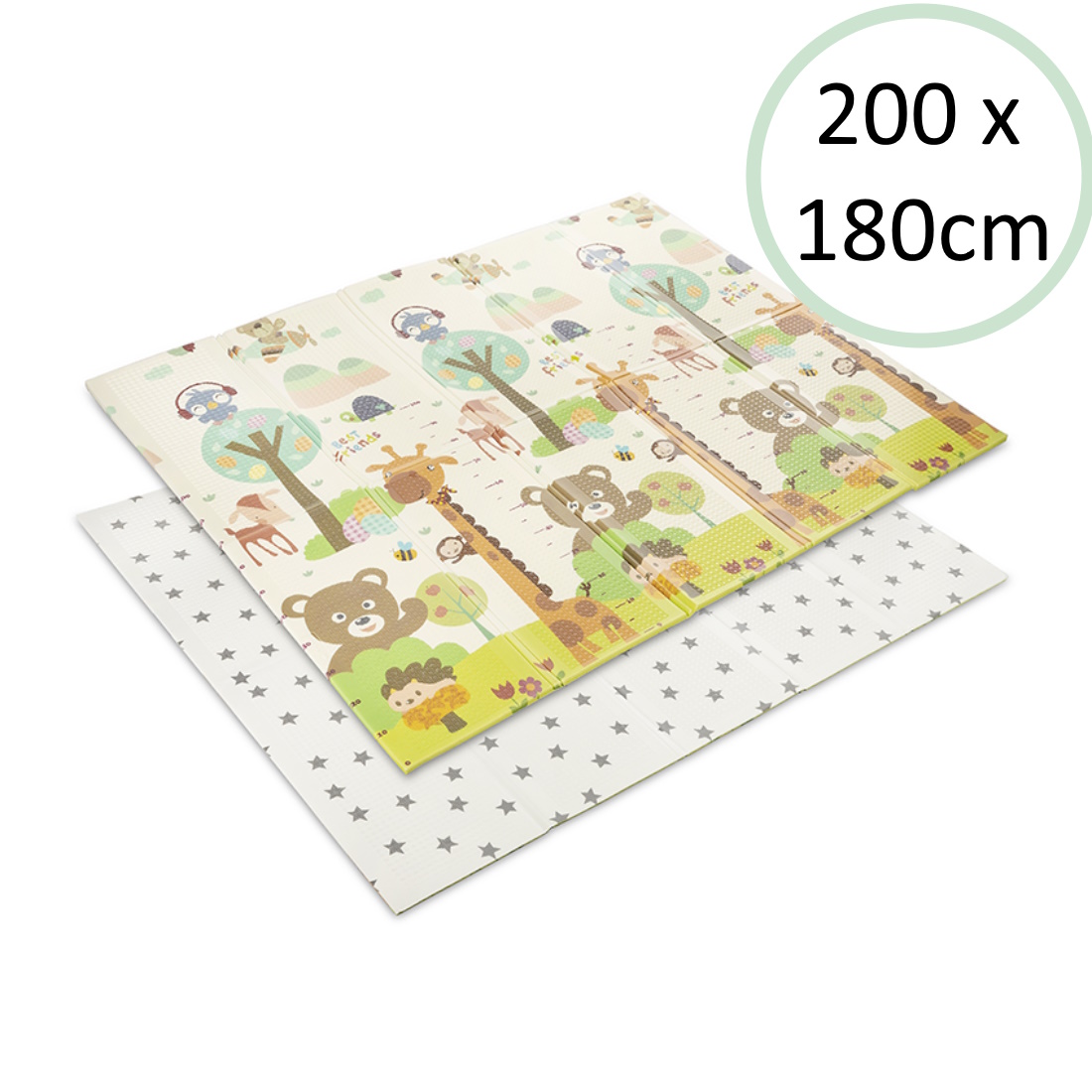 Lorelli-Playmat-2in1-BestFriendsNStars-200x180cm-10300490003-Green