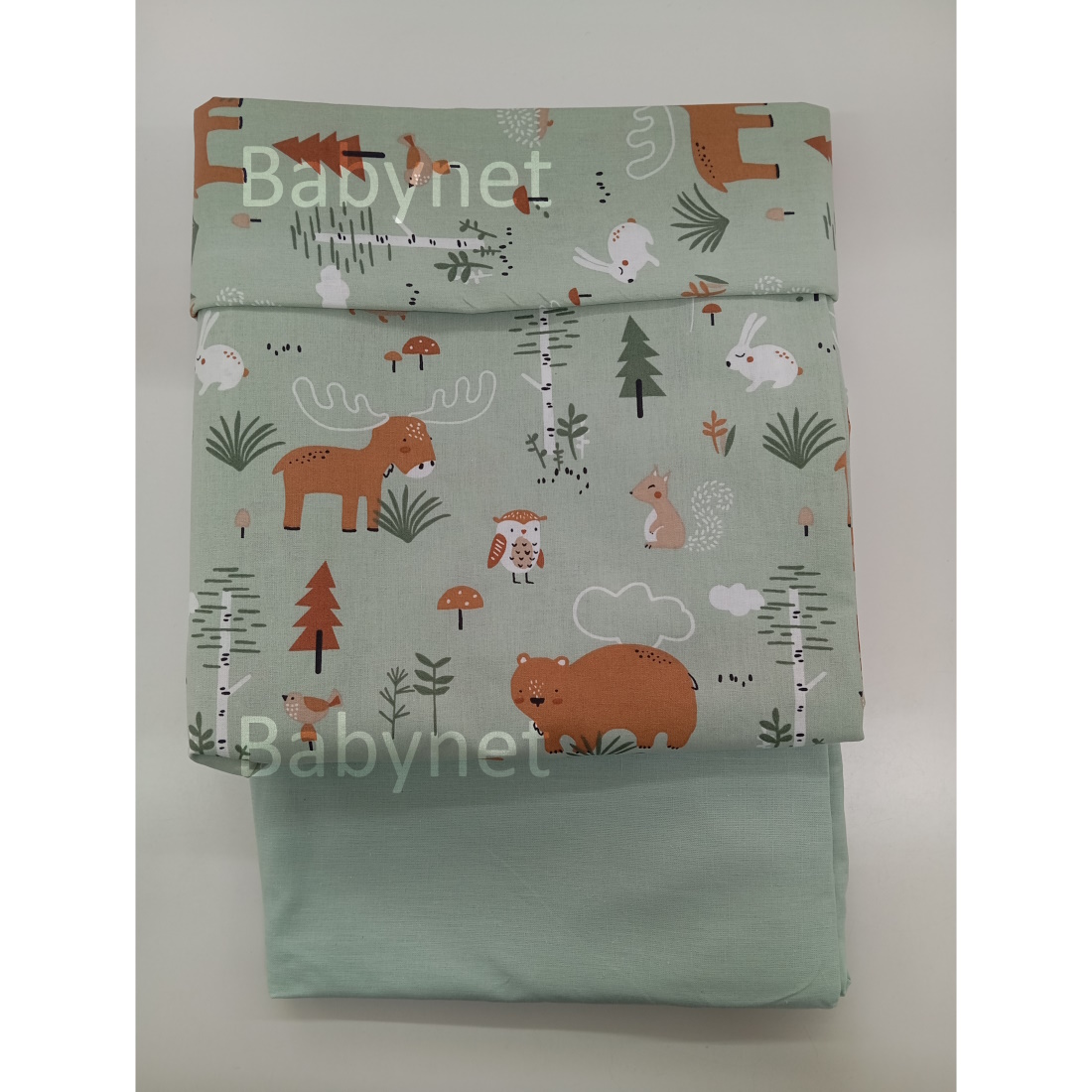 NatalinoBebelino-SetSentoniaKrevatiou-3pcs-ForestAnimals-DarkGreen