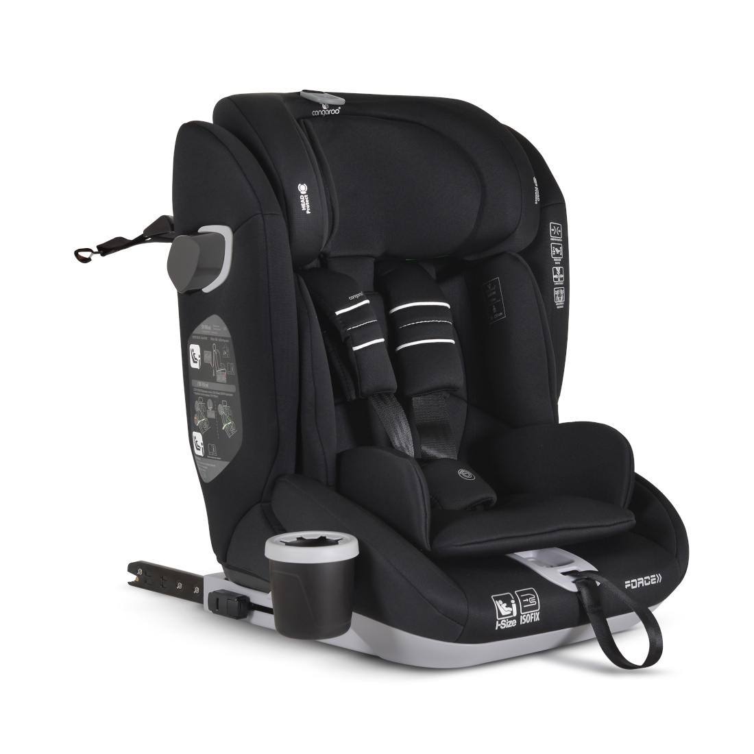 Κάθισμα Aυτοκινήτου i-Size “Force” Isofix 76-150cm (1,5-12ετών) Black Cangaroo®